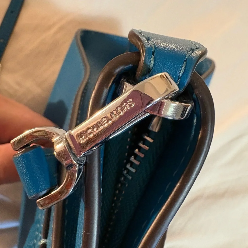 Michael Kors Teal Structured Leather Satchel